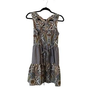 Band of Gypsies Boho Print Crossed Straps Short Summer Sun Dress festival